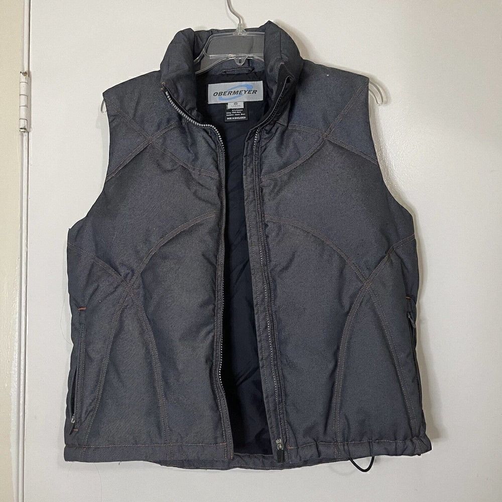Obermeyer Winter puffer blue goose down vest women size 6